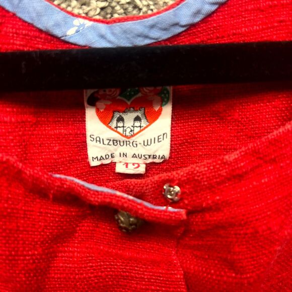 Vintage Salzburg-Wien Dress Womens 12 Traditional Folk Classic Button Austria - Picture 2 of 10